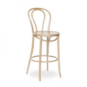74cm Bentwood Stool with back - Natural