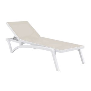 Pacific Sun Lounger - TAUPE-WHITE