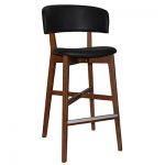 Torino Stool Lightwalnut - Vinyl Black