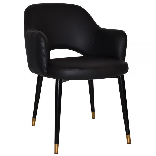 ALBURY ARM CHAIR - VINYL BLACK
