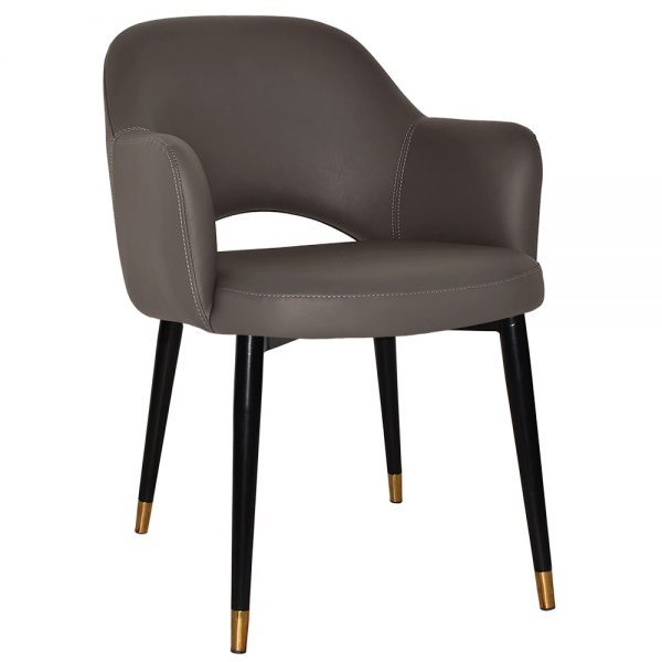ALBURY ARM CHAIR - VINYL CHARCOAL