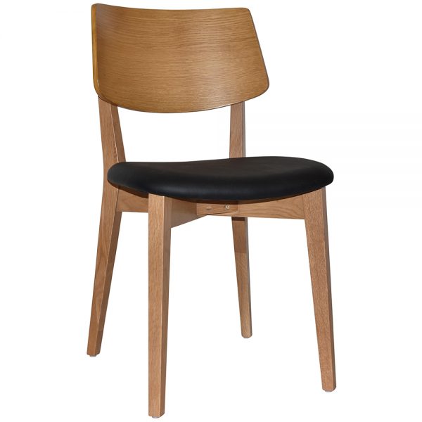PHOENIX CHAIR LIGHT OAK - VINYL BLACK SEAT
