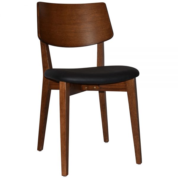 PHOENIX CHAIR LIGHT WALNUT - VINYL BLACK SEAT