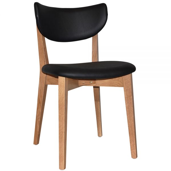 RIALTO CHAIR - BLACK VINYL SEAT AND BACK