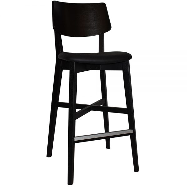 PHOENIX STOOL BLACK - VINYL BLACK SEAT