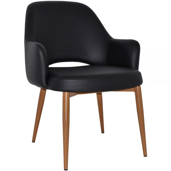 XL ALBURY TUB CHAIR - VINYL BLACK