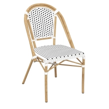 Eiffel Arm Chair Natural Frame White/Black
