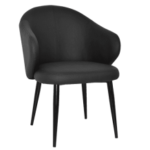 HUGO ARM CHAIR – BLACK VINYL
