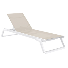 Tropic Sunlounger – Taupe & White