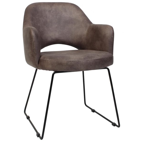 ALBURY ARM CHAIR  SLED BLACK + EASTWOOD DONKEY