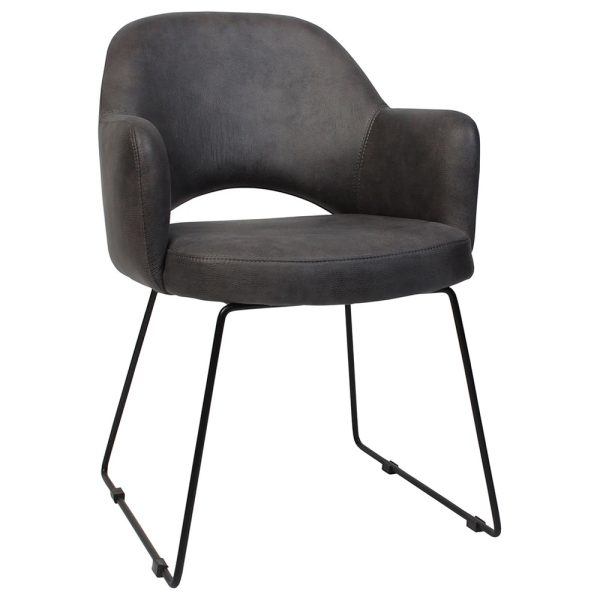 ALBURY ARM CHAIR  SLED BLACK + EASTWOOD SLATE