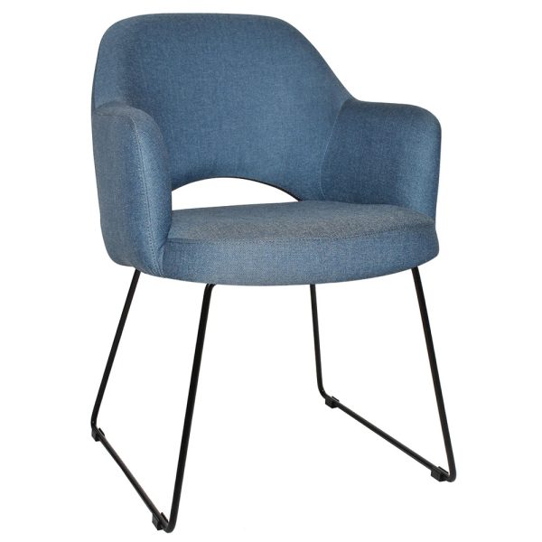 ALBURY ARM CHAIR  SLED BLACK + GRAVITY DENIM