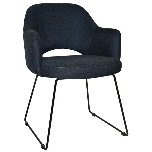 ALBURY ARM CHAIR  SLED BLACK + GRAVITY NAVY