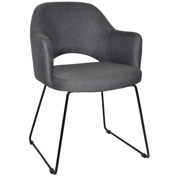 ALBURY ARM CHAIR  SLED BLACK + GRAVITY SLATE
