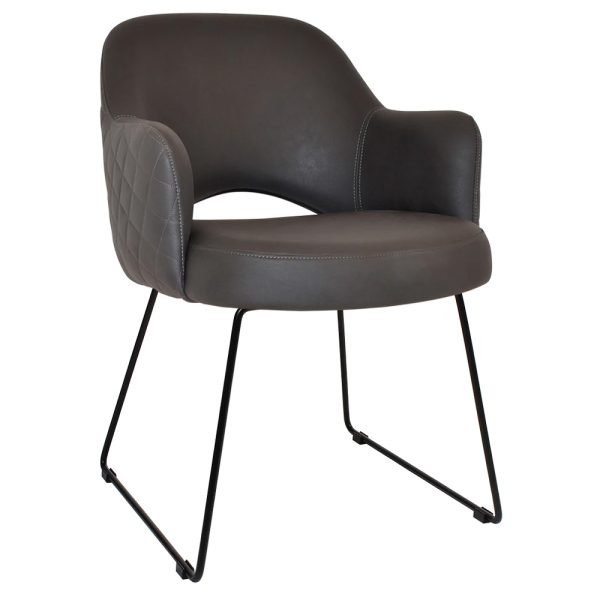 ALBURY ARM CHAIR  SLED BLACK + PELLE/BENITO JAVA