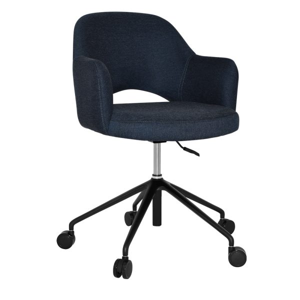 ALBURY ARM CHAIR  CASTOR V2 BLACK + GRAVITY NAVY