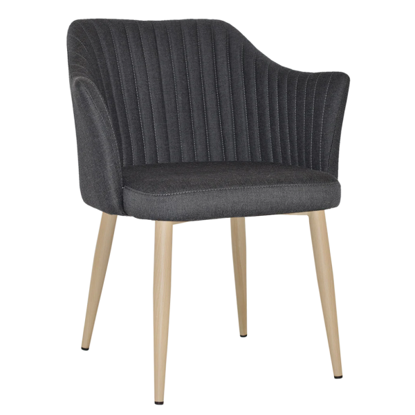 COOGEE ARM CHAIR  METAL BIRCH + GRAVITY SLATE