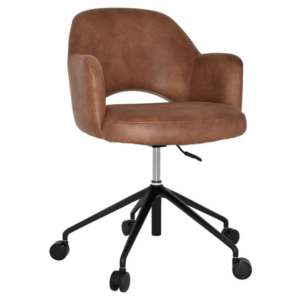 ALBURY ARM CHAIR  CASTOR V2 BLACK + EASTWOOD TAN