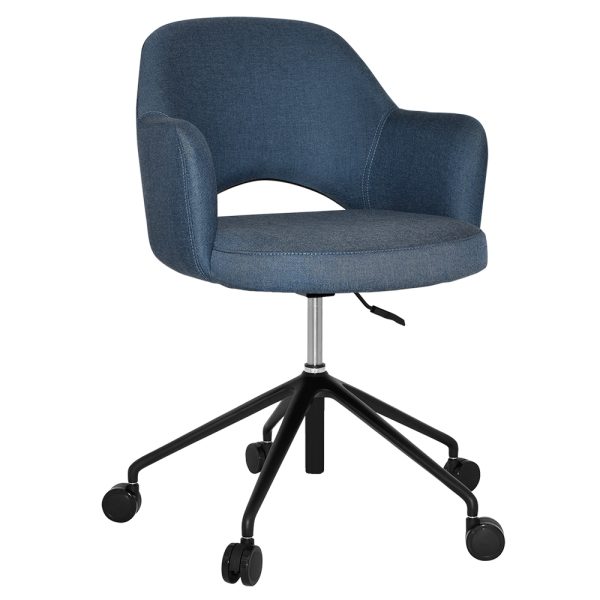 ALBURY ARM CHAIR  CASTOR V2 BLACK + GRAVITY DENIM