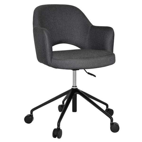 ALBURY ARM CHAIR  CASTOR V2 BLACK + GRAVITY SLATE