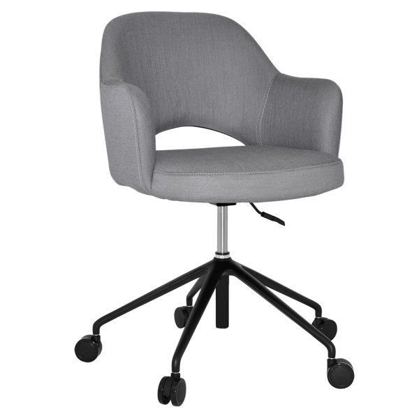 ALBURY ARM CHAIR  CASTOR V2 BLACK + GRAVITY STEEL