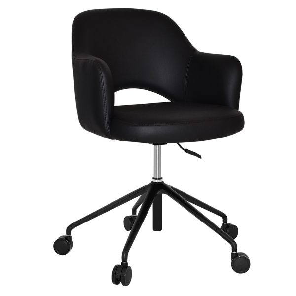 ALBURY ARM CHAIR  CASTOR V2 BLACK + VINYL BLACK