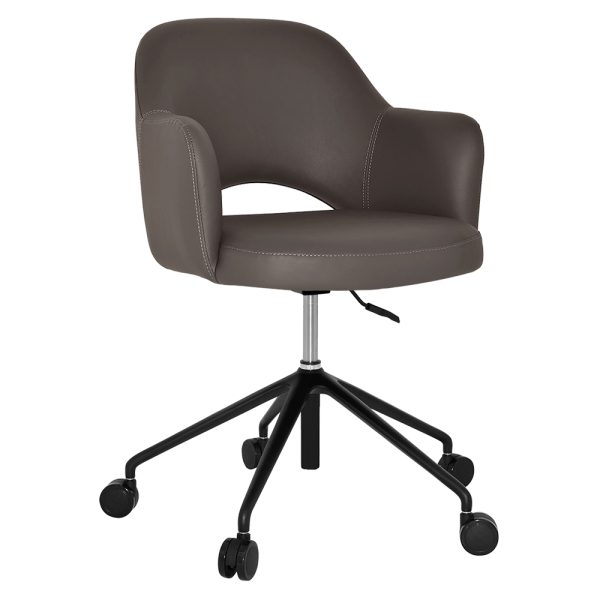 ALBURY ARM CHAIR  CASTOR V2 BLACK + VINYL CHARCOAL