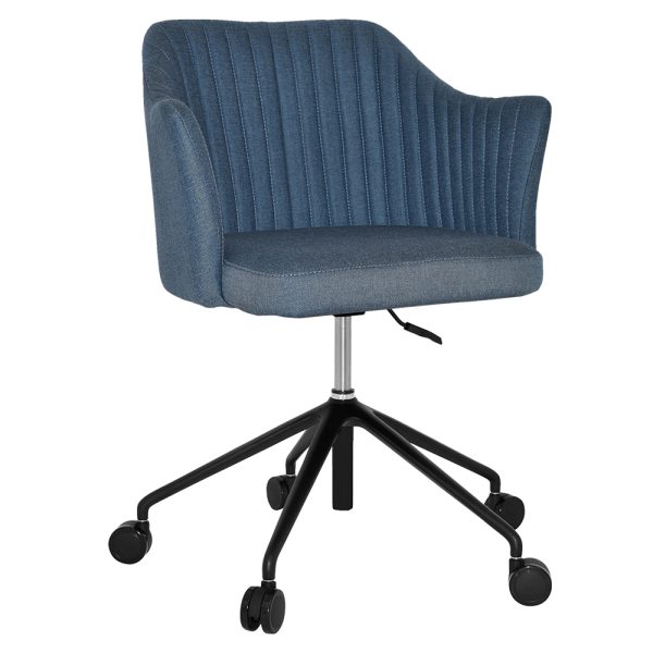 COOGEE ARM CHAIR  CASTOR V2 BLACK + GRAVITY DENIM
