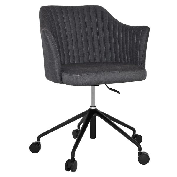 COOGEE ARM CHAIR  CASTOR V2 BLACK + GRAVITY SLATE