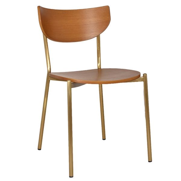 MARCO CHAIR BRASS - LIGHT OAK