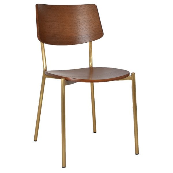 MARCO CHAIR BRASS - LIGHT WALNUT