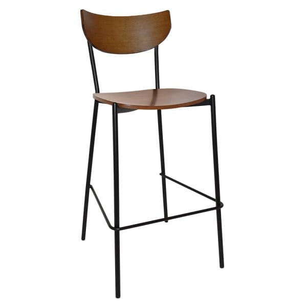 MARCO STOOL  BLACK - LIGHT WALNUT