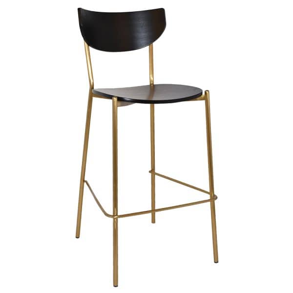 MARCO STOOL BRASS - BLACK