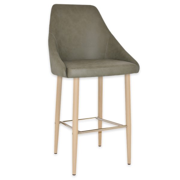 STOCKHOLM STOOL  SIDE 750 METAL BIRCH + PELLE SAGE