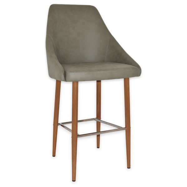 STOCKHOLM STOOL  SIDE 750 METAL LIGHT OAK + PELLE SAGE