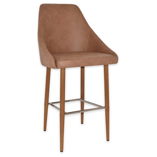 STOCKHOLM STOOL  SIDE 750 METAL LIGHT OAK + PELLE TAN