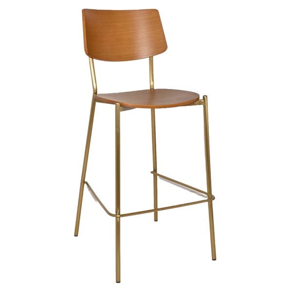TEXAS STOOL  BRASS - LIGHT OAK
