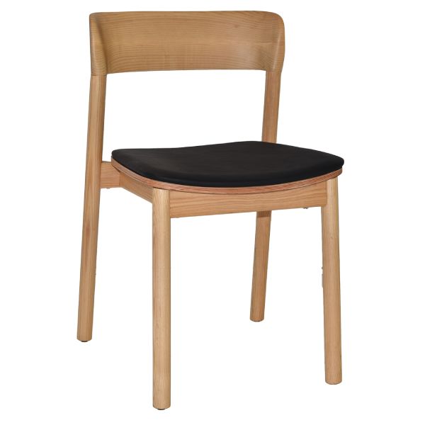 MATILDA CHAIR NATURAL + VINYL BLACK