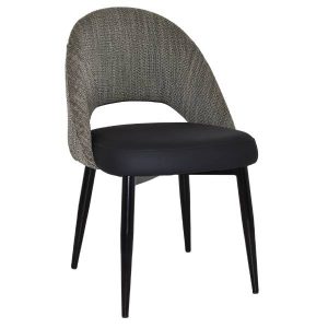 CHEVRON CHAIR METAL BLACK + NARLA BASALT/ BLACK VINYL