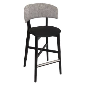TORINO STOOL BLACK - VINYL BLACK / NARLA BASALT