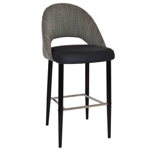 CHEVRON  STOOL  750 METAL BLACK -  NARLA BASALT / BLACK VINYL