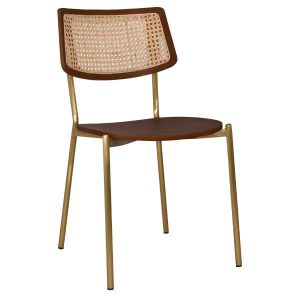 TEXAS CHAIR BRASS - RATTAN LIGHT WALNUT
