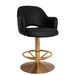 ALBURY GAMING STOOL DISC BRASS + BLACK VINYL