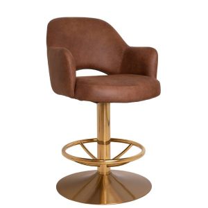 ALBURY STOOL GAMING DISC BRASS + EASTWOOD TAN