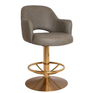 ALBURY GAMING STOOL DISC BRASS + PELLE/BENITO SAGE
