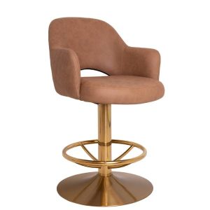 ALBURY STOOL GAMING DISC BRASS + PELLE/BENITO TAN