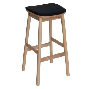 MATILDA  STOOL NO BACK NATURAL - VINYL BLACK