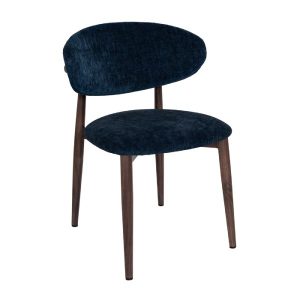 SCARLETT CHAIR METAL LIGHT WALNUT - DION NAVY