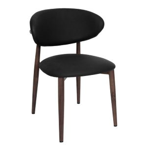 SCARLETT CHAIR METAL LIGHT WALNUT - VINYL BLACK