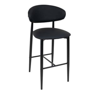 SCARLETT STOOL METAL BLACK - VINYL BLACK
